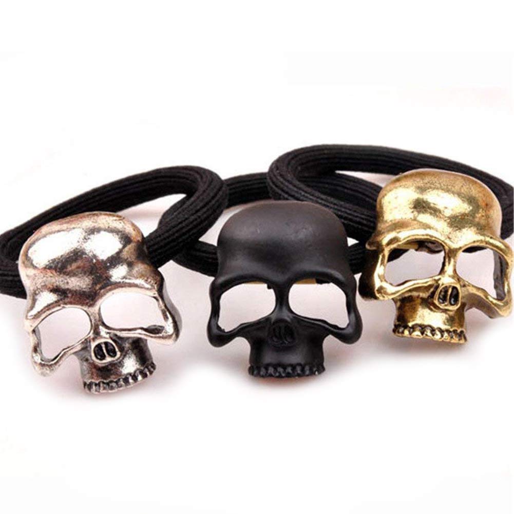 Metal Hair Ring Head Ropecreative Ponytail Skull Holder Elastic