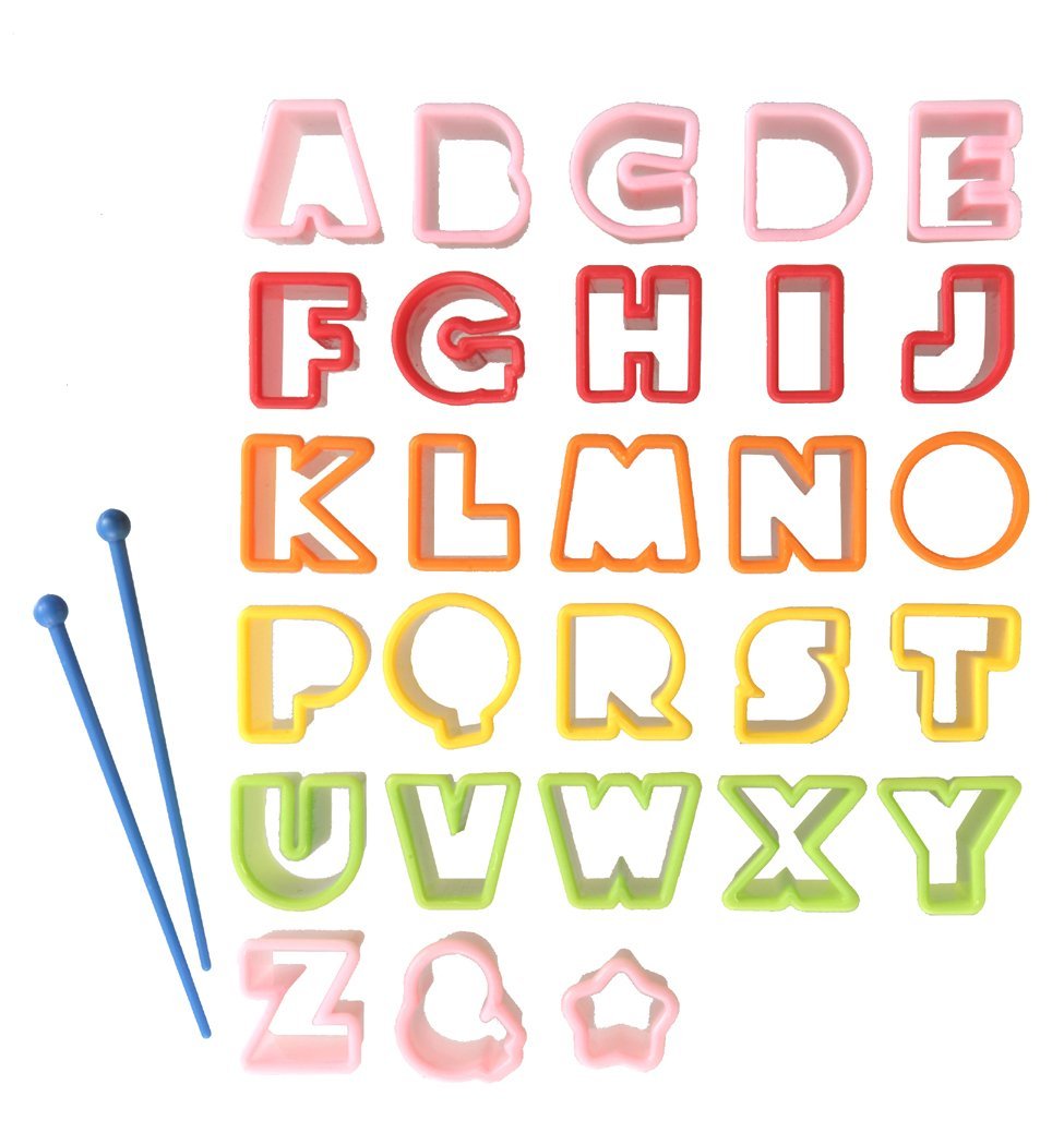 CuteZCute Bento Ham Cheese Carrot Cutter, Letters, 28-Piece