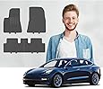 Road Comforts Tesla Model 3 Custom Fit Floor Mats - 2017 2018 2019 2020 2021 - Protect Floor from Dirt, Mud, Snow, Slush & Water - Front and Second Row (4pcs) (Black)