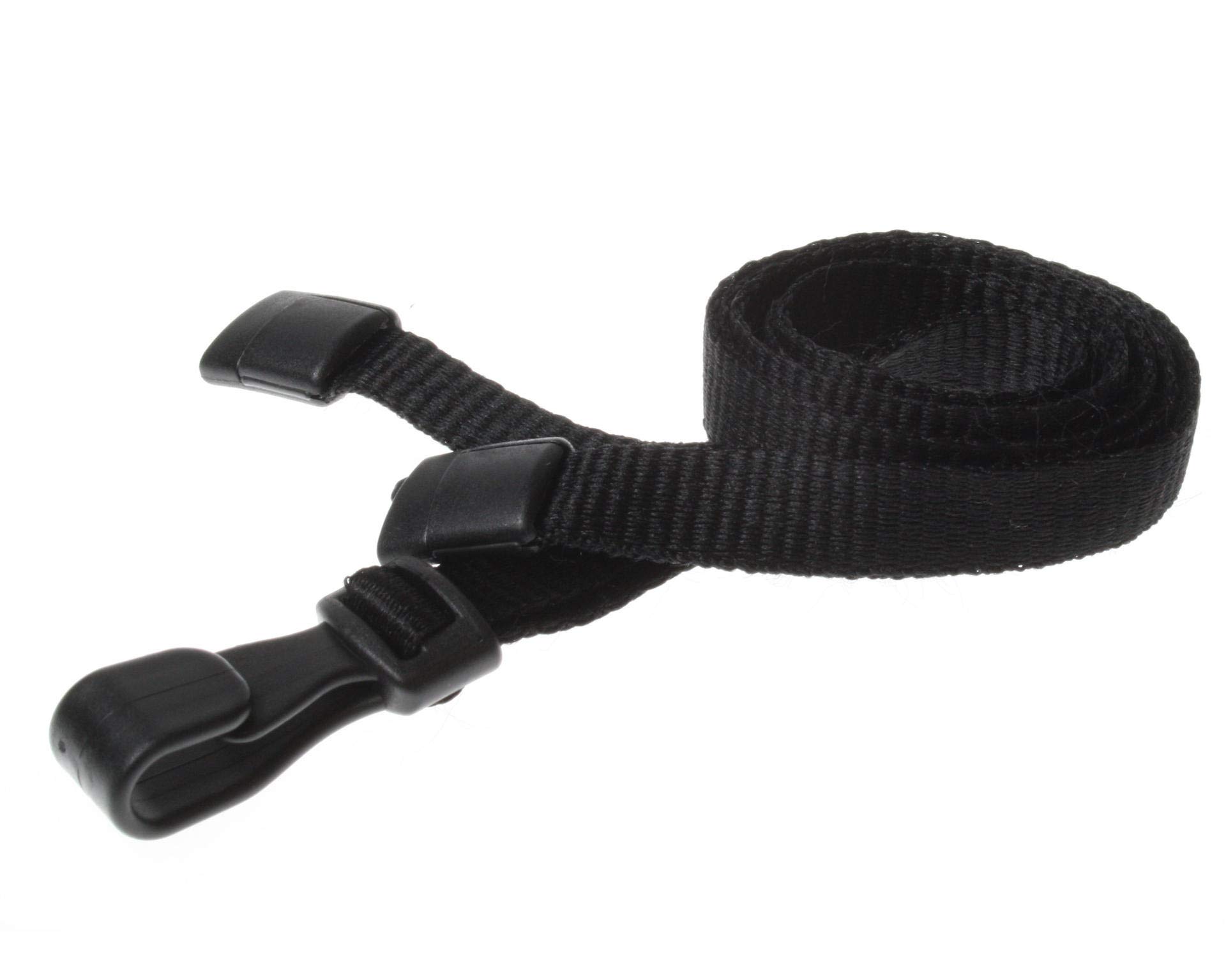 Customcard Ltd Black Lanyard with Plastic Clip - 45 centimetre Long - Breakaway Lanyard for School, Office, Work - Lightweight Lanyards for Neck with Safety Breakaway, Conference Use (Pack of 10)