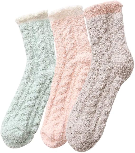 Amazon もこもこ靴下 ルームソックス あったか靴下 あたたかい 靴下 冷えとり靴下 レディース あったか ふわふわ 秋冬 くつした Lfz3 ソックス 通販