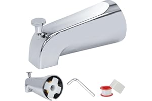 Plastic Tub Faucet Universal Bathtub Spout with Diverter Tub Faucet Replacement with Hex Wrench Fits 1/2 inch Copper Water Tu
