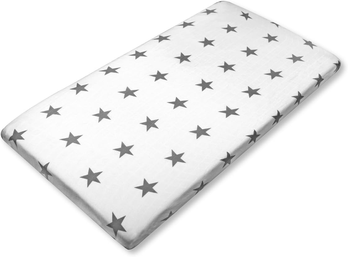 Brooklyn Bamboo | Extremely Soft, Organic Bamboo, Portable Fitted Crib Sheet | Hypoallergenic & Breathable | Perfect for Boys & Girls | Unisex Design | Star Pattern