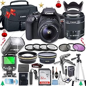 Canon EOS Rebel T6 DSLR Camera Bundle with Canon EF-S 18-55mm is II Lens + 32GB Sandisk Memory + Canon Case + TTL Speedlight Flash (Good Upto 180 Feet) + Accessory Bundle