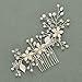 SWEETV Wedding Hair Comb,Pearl Bridal Hair Clip Silver-Rhinestone Wedding Hair Accessories for Brides Bridesmaid Women (1.Silver)