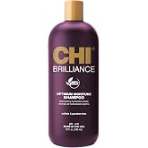 CHI Deep Brilliance Optimum Moisture Shampoo, With Olive &amp; Monoi Oil, 32 Oz | Hydrates Hair, Sulfate, Paraben, &amp; Cruelty-Free