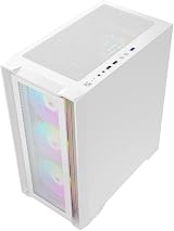 CiT Vento Micro-ATX Gaming PC Case Mesh Tempered Glass 4 ARGB Fans White view 9