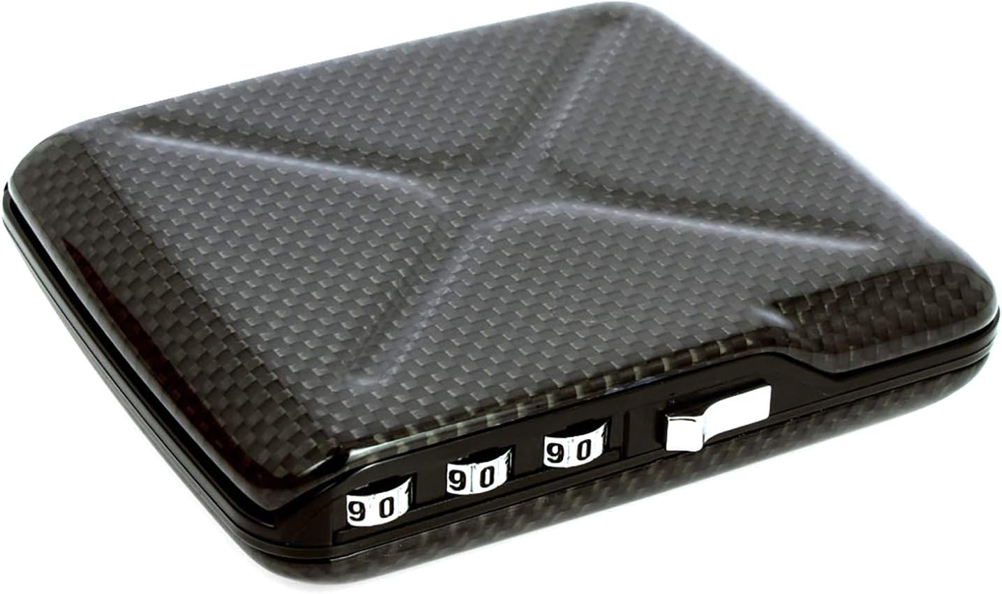 ÖGON -DESIGNS- Carbon Fiber Code Wallet, Lockable with a 3 Digit Code, RFID Protection Against Fraud and demagnetization