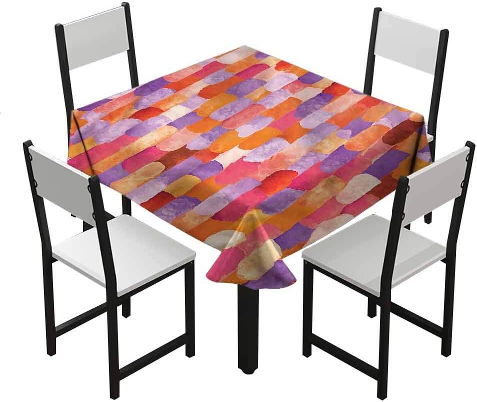Waterproof Table Cloth 54" x 54", Abstract,Watercolored Brick Wall, Tablecloths for