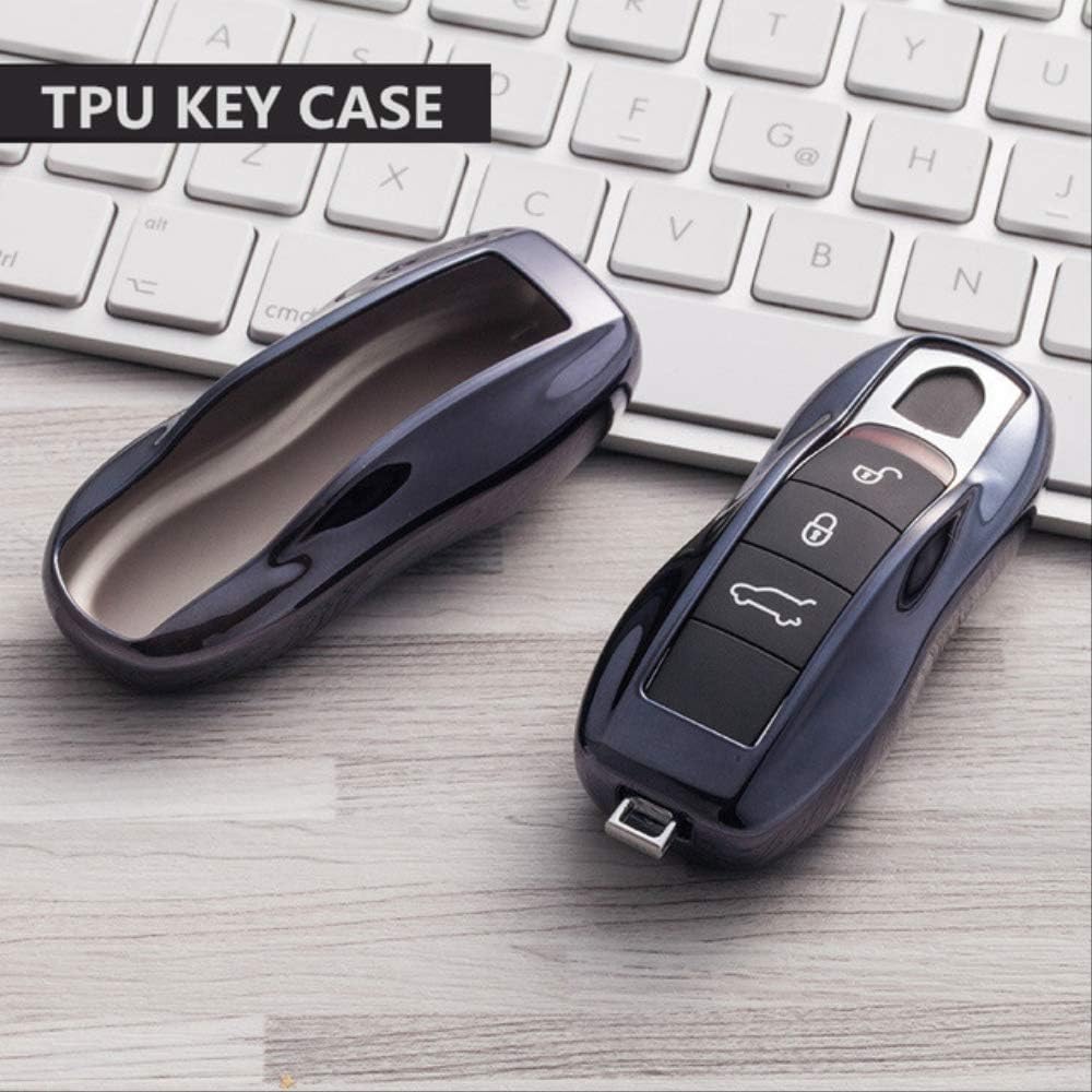 FINIMY Car Key Cover TPU Car Key Case Auto Key Protection Cover For Porsche Cayenne Macan Panamera Car Holder Shell Colorful Car-styling Accessories Black