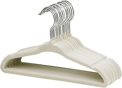ManGotree Baby Velvet Hangers 15 Pack Non-Slip Ultra Slim Beige Kids