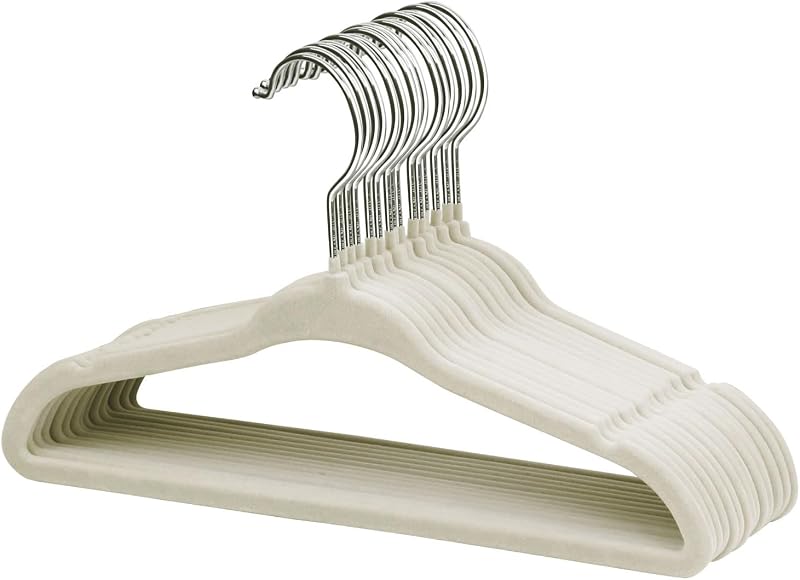 ManGotree Baby Velvet Hangers 15 Pack Non-Slip Ultra Slim Beige Kids