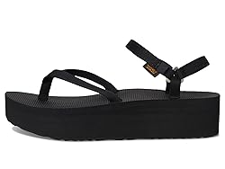 Teva Women's Flatform Sandal Slim Sport, Black, 5