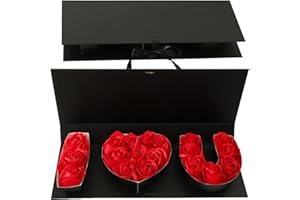 MLOLM I Love U Box for Flowers 2 Pcs Empty I Heart U Flower Gift Letter Shaped Fillable Box Valentines Day Boxes for Wedding Bridal Shower Anniversary Birthday Mother's Day Chocolate Packaging