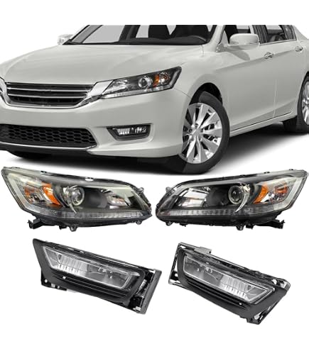 thumbnail interactive-video image 1 of Passenger Side Headlight For 2013-2015 Honda Accord Sedan - Halogen With LED DRL, Includes Bulbs 1 of 10