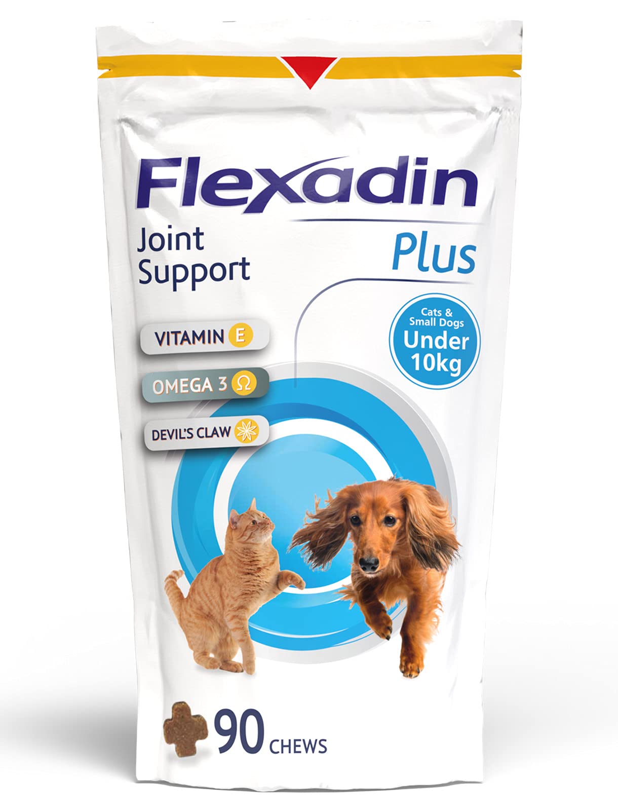 Flexadin Plus Joint Supplement Chews for Cats and Small Dogs (up to 10kg) |Aids Mobility & Flexibility |Glucosamine, Chondroitin, Omega 3 & Vitamin E| 90 Chews