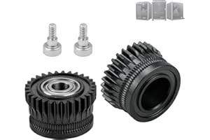 k1 Max Extruder Upgrade xirbbo 2Pcs Motor Extruder Gears k1 Max All Metal Filament Drive Extruder Gears for Creality K1 / K1 Max / K1C Nickel Plated Hardened Steel Plating 3D Printer Accessories Parts