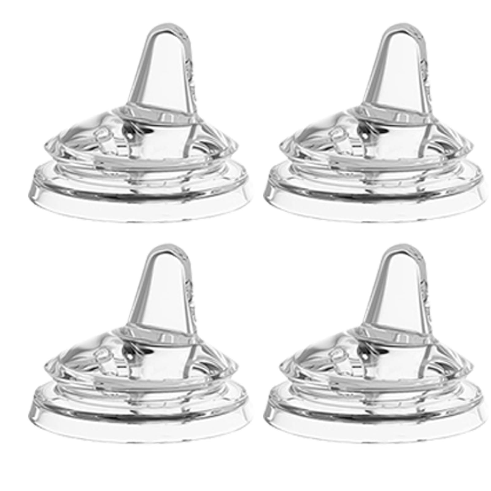 Photo 1 of Sippy Spout Nipples for Dr Browns Wide Nack Baby Bottles – Soft Silicone Trainer Nipple for 6M+ Babies, BPA-Free, Spill-Resistant, Pack of 4