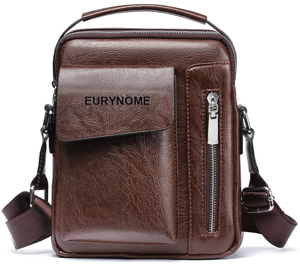 Man Purse Crossbody Leather, Mens Shoulder Bag Leather Messenger Bag For Men brown Size: OneSize