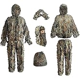 Ghillie Suit, Kids Adult 3D Leafy Camouflage Clothing, Camo Suit for Turkey Hunting, Hunting for Outdoor Game and Halloween