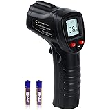 MYCARBON 赤外線温度計【非接触式 0.5秒高速検温】デシタル温度測定器 デシタル温度計 料理温度計 クッキング 工業/家庭温度管理 自由研究に最適 液晶LCD表示 -50~+380℃ 日本語説明書付き（黒色版）