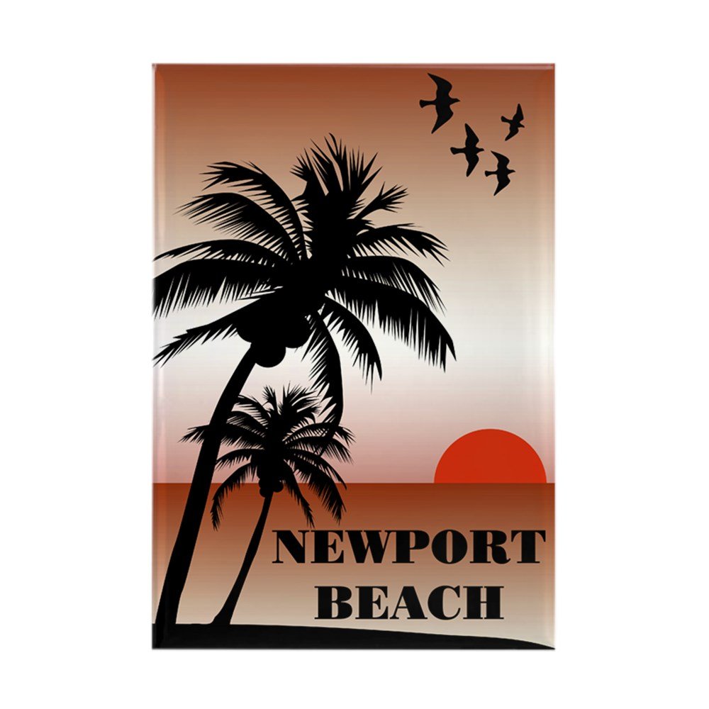 CafePress Newport Beach Sunset Rectangle Magnet Rectangle Magnet, 2"x3" Refrigerator Magnet