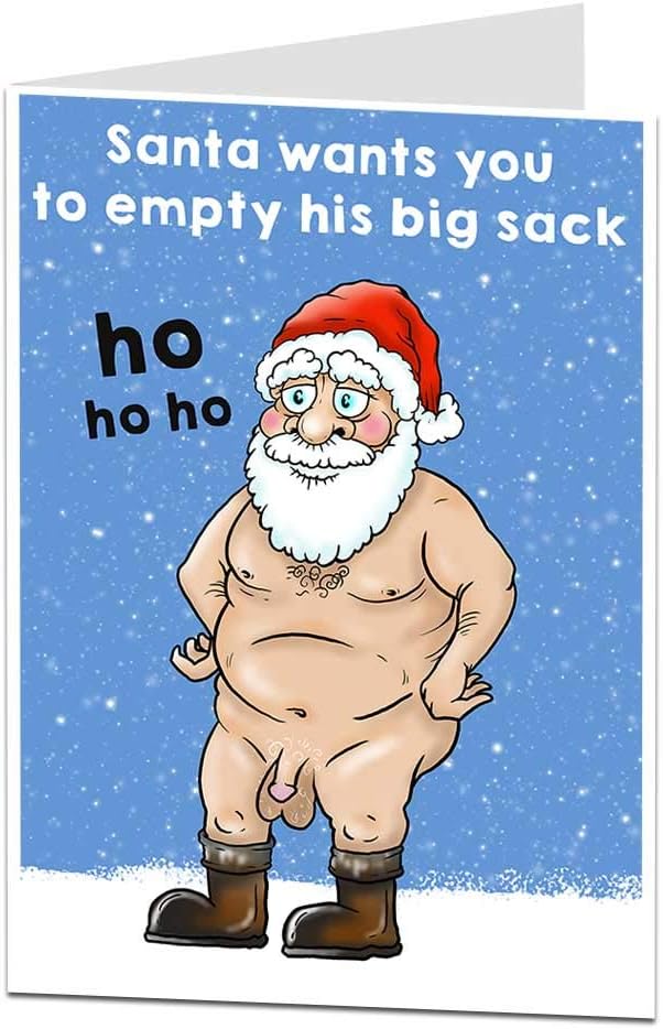 Rude Santa S Sack Christmas Card For Adults Naughty Xmas Fun For Best Friend S Or Work Colleagues Amazon Co Uk Office Products