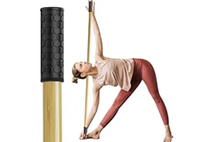TNTLEAYS 5ft Yoga Stick from Natural Bamboo - Non-Slip Handle Stretching Stick for Mobility,Versatile Exercise Tool with Flexibility,Stretch Bar for All Fitness Levels,Rehabilitation,and Posture