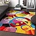 Bubble Bright Multi Circles Yellow Blue Red Abstract Geometric Lines Area Rug 8x10 (7'10