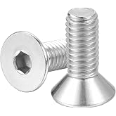 M8-1.25 &times; 95MM Flat Head Socket Cap Screws 18-8 Stainless Steel (304) Hex Drive Bright Finish Fully Thread Screws 5PCS