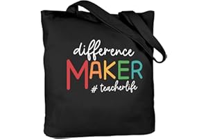 CARAKNOTS Teacher Appreciation Gifts for Women Black Teacher Bag Teacher Gifts Canvas Tote Bag for Teachers Christmas End of Year Graduation Gifts for Teacher