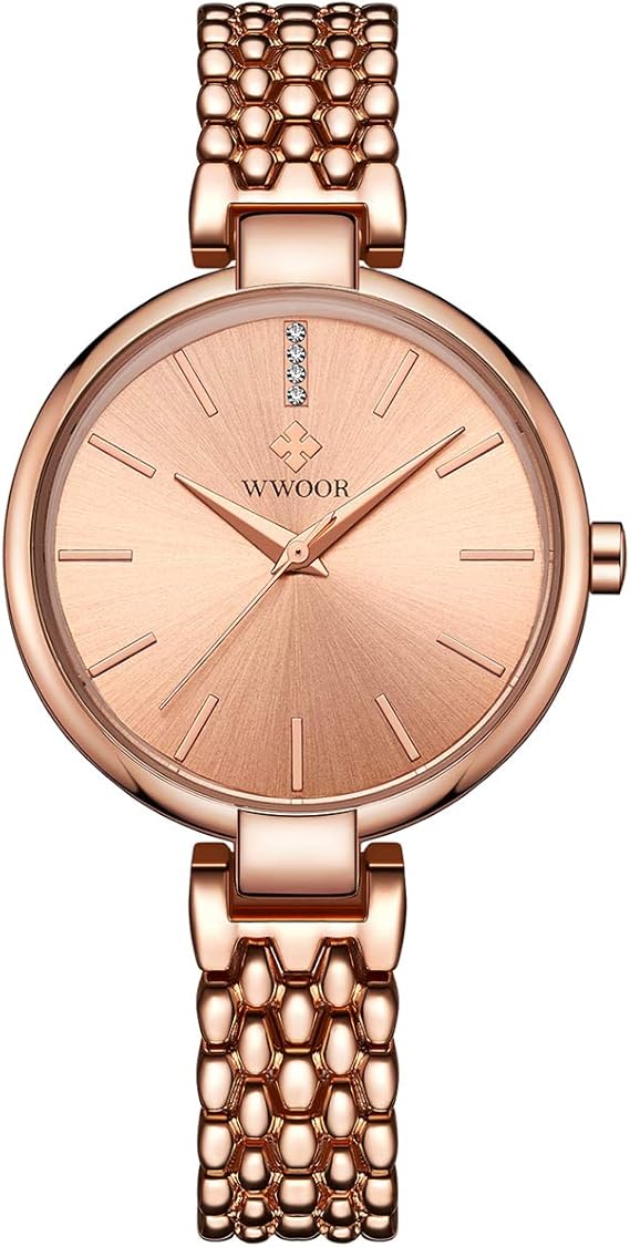 Wwoor Orologio Donna Quarzo Oro Rosa – Cinturino Acciaio, Quadrante 29mm, Impermeabile 5ATM, Regalo Con Confezione