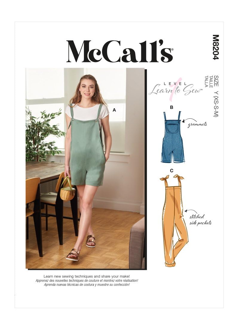 McCall's Sewing Pattern M8204ZZ ZZ (L-XL-XXL) Misses' Overalls