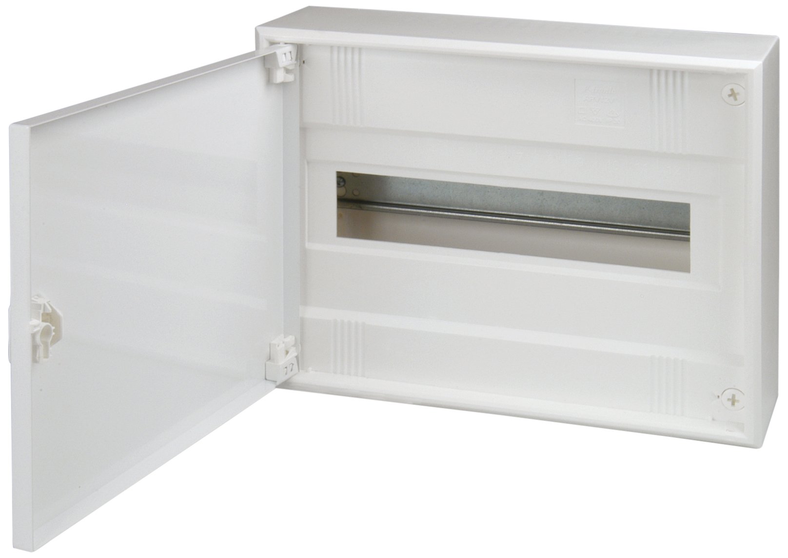 UNITEC Surface-Mounted Distributor with Door, Fuse Box, Small Distribution, IP30, 1x12+2 Modules, White