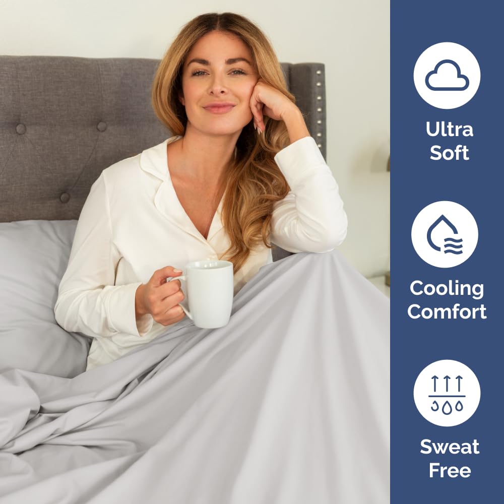 Extra Deep King Sheet Set - 6 Piece Breathable & Cooling Sheets - Hotel Luxury Bed Sheets Set - Easy & Secure Fit - Soft, Wrinkle Free & Comfy Sheets Set - French Grey Sheet Set w/Extra Deep Pockets