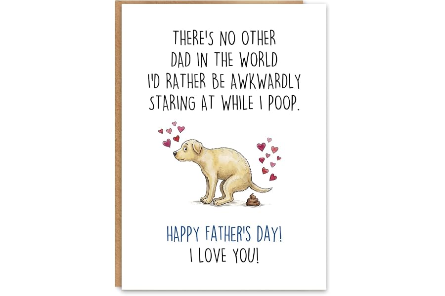 ATTLVV Funny Dog Dad Fathers Day Card, Dog Dad Gifts, Fathers Day Gift from Dog, with Kraft Envelope and Gold Seal Sticker