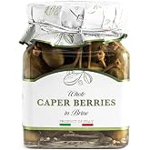 Giusto Sapore Antipasto, Caper Berries in Vinegar - Non GMO Italian Premium Gourmet Brand - Imported from Italy and Family Owned - 10.23oz