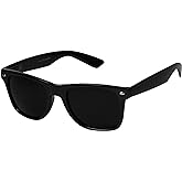 ShadyVEU Super Dark Black Sunglasses UV Protection Lens Spring Hinge 80s Vintage Retro Inspired Shades