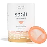 Saalt Menstrual Disc - Soft, Flexible, Reusable Medical-Grade - Removal Notch - Tampon Alternative - Made in USA - Lasts 10 Years (Sunset Coral, Small)
