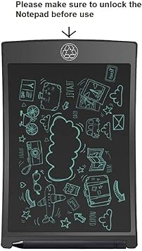 Chocozone Portable 8.5 Re-Writable LCD E-Pad, Paperless E-Writer with Stylus, Digital Notepad for Drawing, Playing, Handwriting (Black)