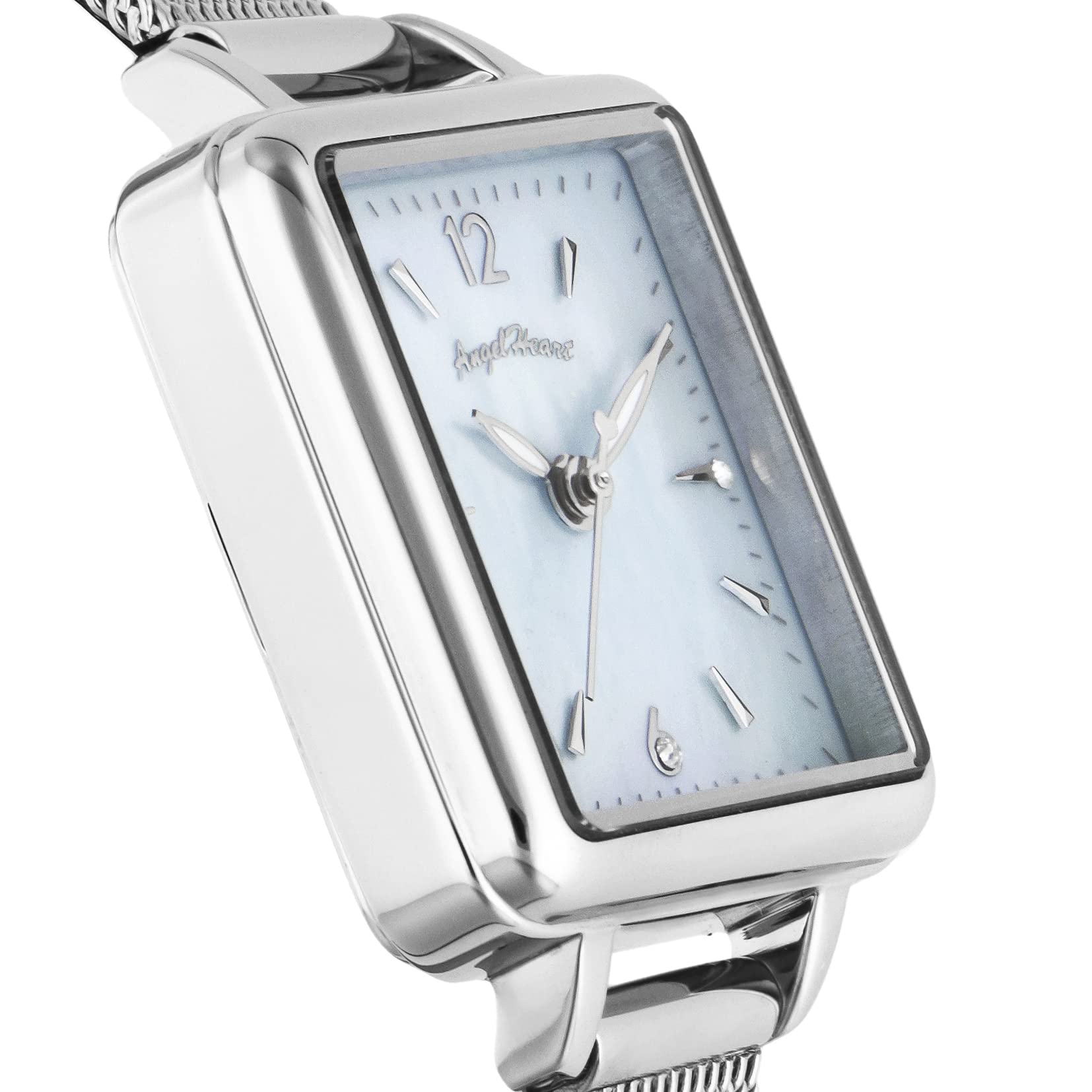 ANGELHEART LH22SBU Women's Angel Heart Little Heart Kana Hashimoto Blue Pearl Dial Stainless Steel Solar Quartz 0.9 inch (24 mm) Silver