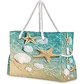 senya Large Beach Shoulder Bags Canvas Tote Water Resistant for Gym Travel Daily