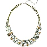 Noessla Beaded Statement Necklaces for Women Layered Chunky Bead Necklace Fashion Costume Jewelry Gifts for Mom