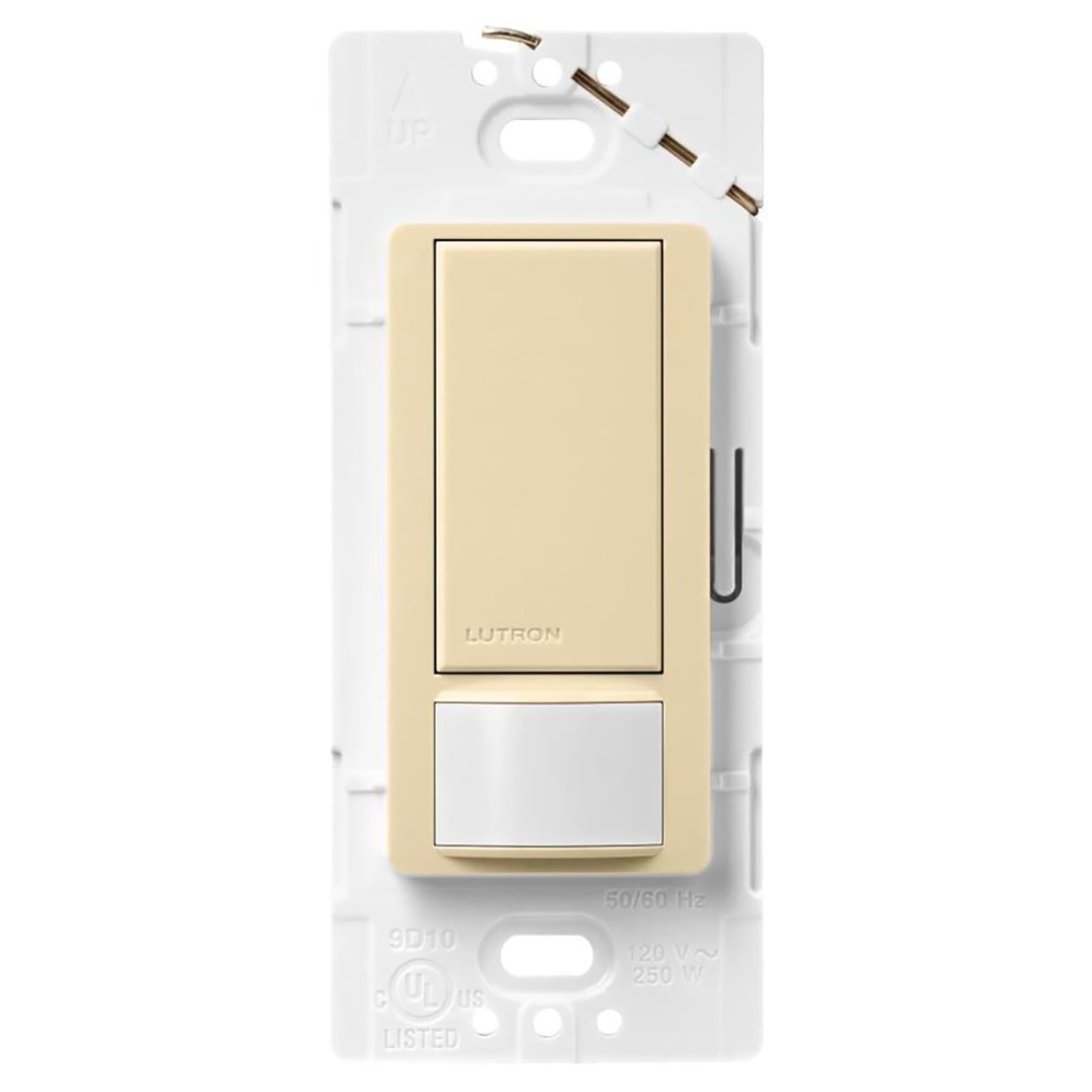 Lutron Maestro Motion Sensor Light Switch for Bathroom, Garage, Laundry Room, and Closet, for Any Light Bulbs, Occupancy and Vacancy Sensor, Single-Pole Only, No Neutral Required, MS-OPS5M-IV, Ivory