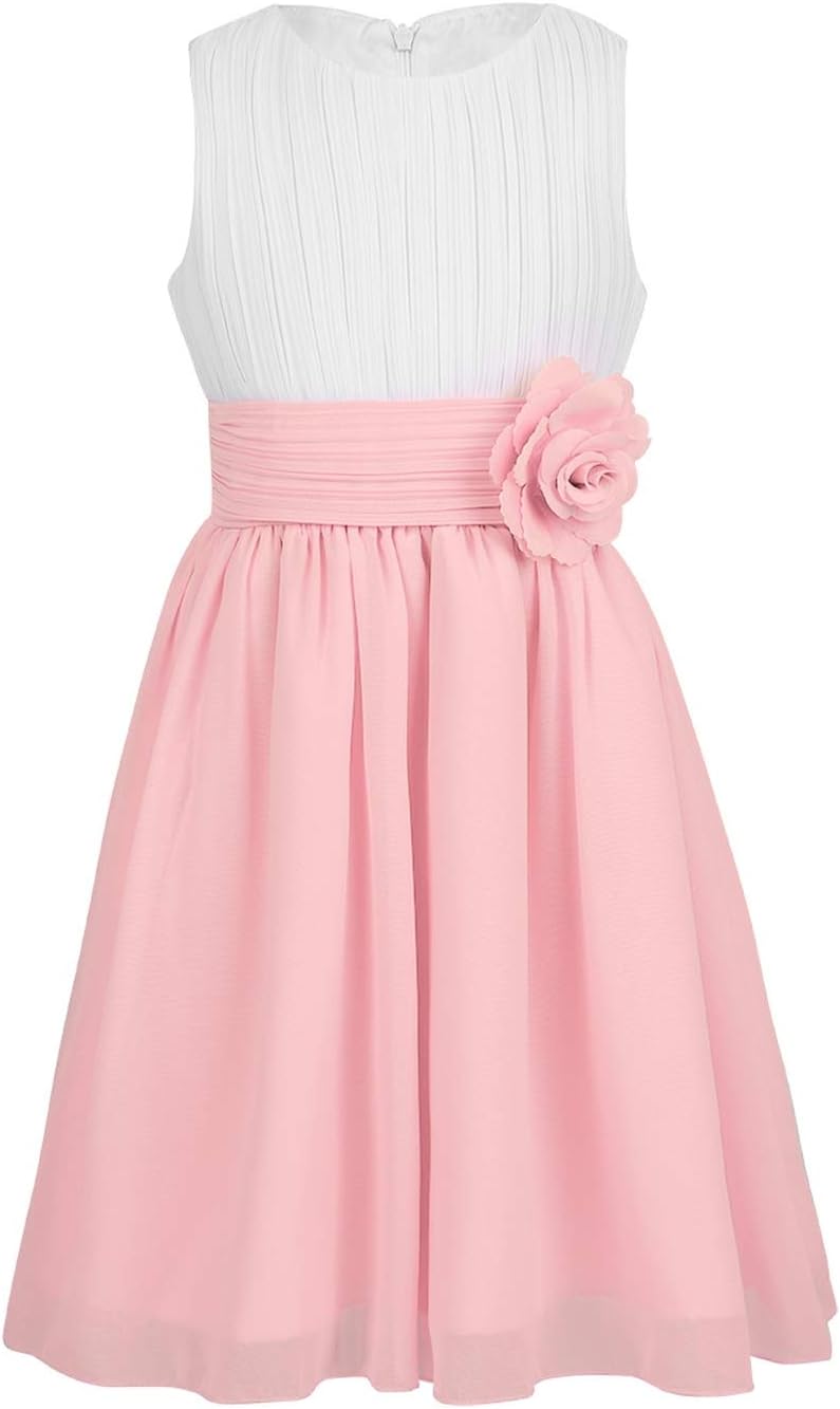 white and peach flower girl dresses