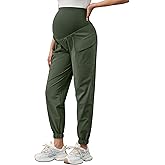 PACBREEZE Women's Maternity Cargo Joggers Quick-Dry Hiking Pants Active Outdoor Casual Pregnancy Sweatpants