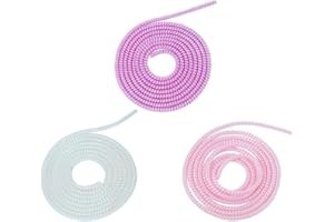 3 Pcs Multicolored Spiral Cable Protector,1.55M Spiral Chargers Cord Protector Data Cable Protective Sleeve Headphone Saver C