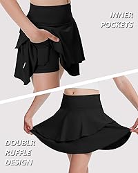 Soneven Girl's Skorts Tennis Skirts with Shorts