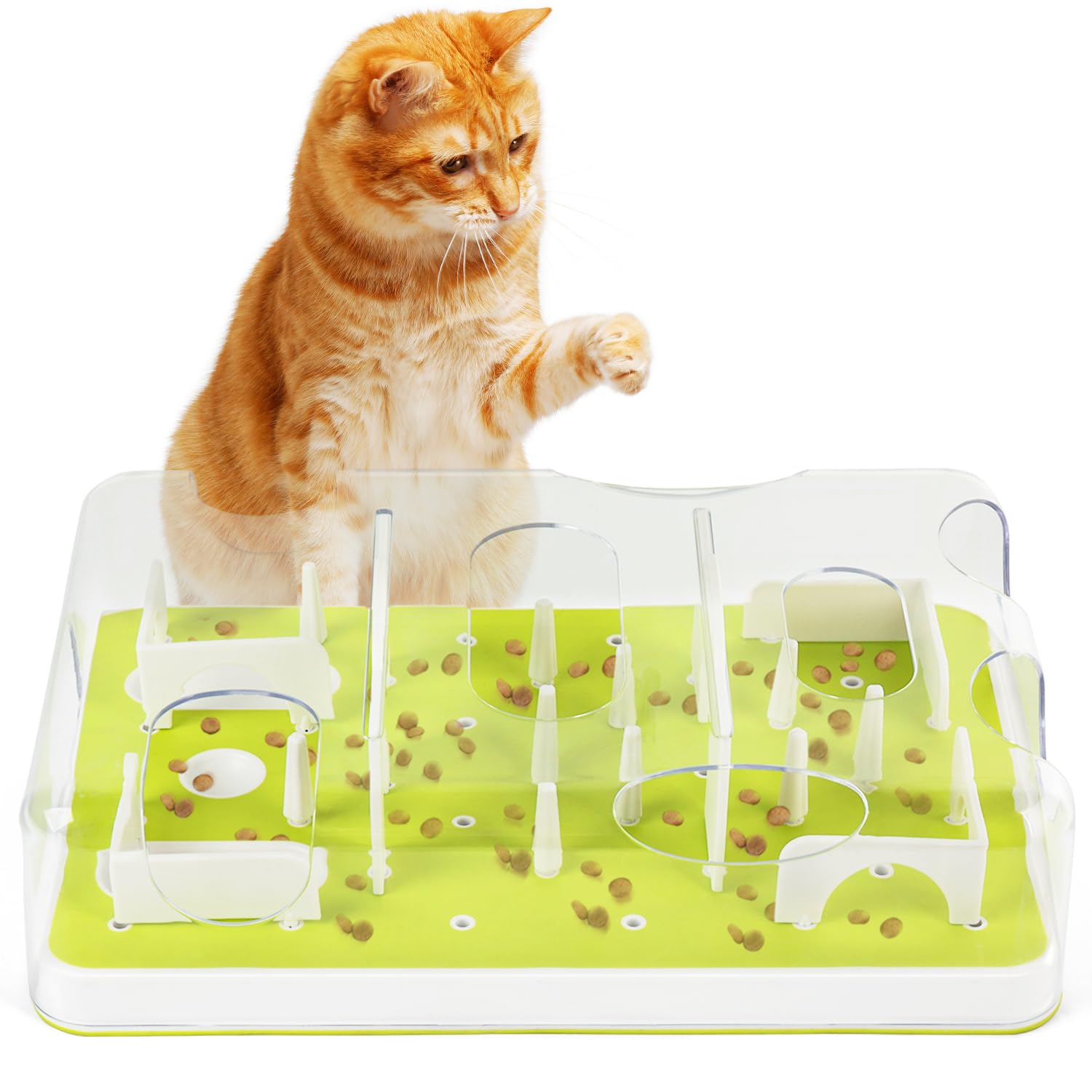 ALL FOR PAWS Interactive Cat Puzzle Feeder Food Treat Puzzle, Treat Game Maze Toy Cat Brain Stimulation Toys Slow Feeder Kitten Enrichment Toys Indoor