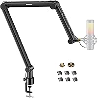 Microphone Arm,Aokeo AK-49 Adjustable Compact Mic Suspension Boom Scissor Arm Stand For Blue Yeti,Snowball iCE, HyperX QuadCa